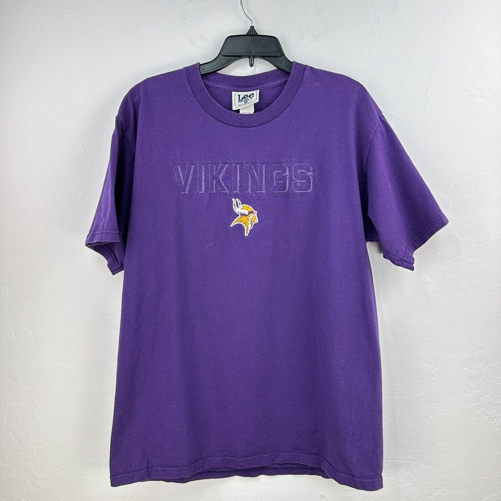 Vintage Lee Sport Tshirt Minnesota Vikings Men L Purple Yellow Short Sleeve